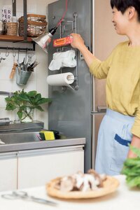 ラップやペーパー類も振り返るだけで手が届く