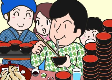 わんこそばにチャレンジ！何かが違う？5つ見つけたらエラい間違い探し