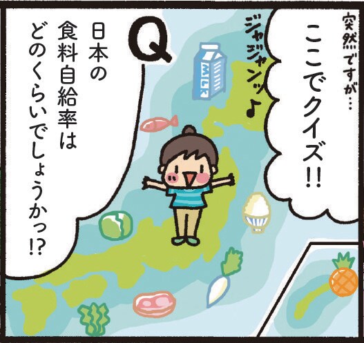 日本の食料自給率はどのくらいでしょうかっ!?