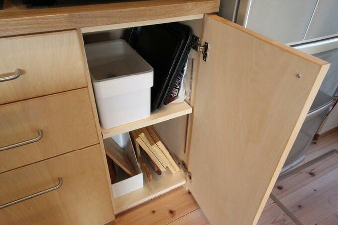 収納を開けたところ