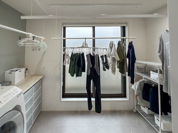 ランドリールームの室内干し