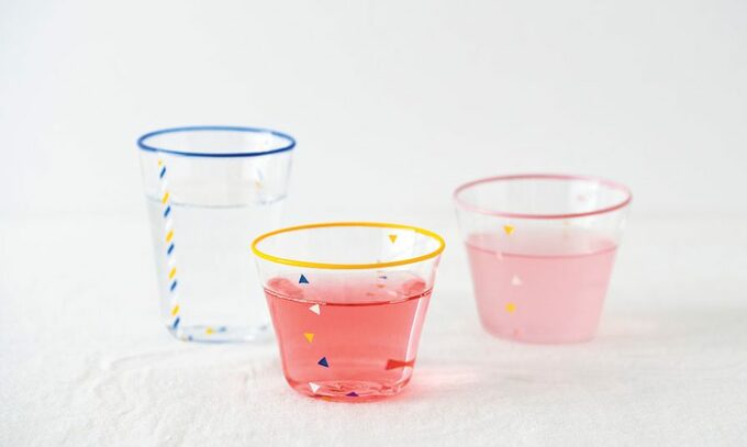 コンフェッティグラス、リボントールグラス