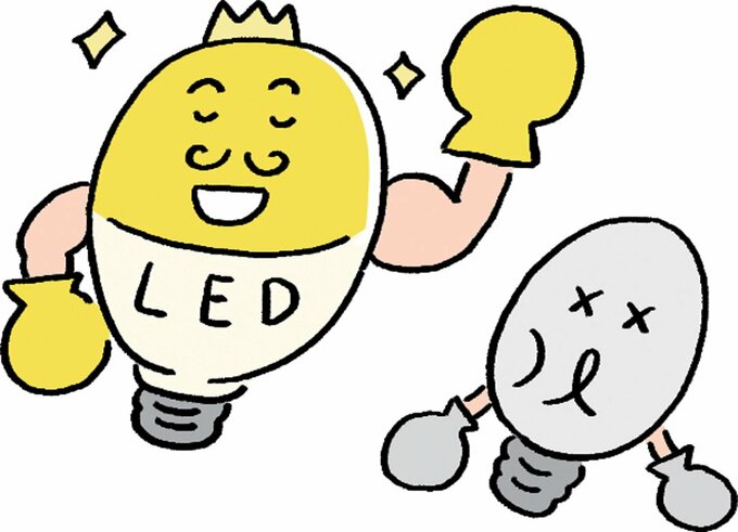 イラストLEDと白熱球