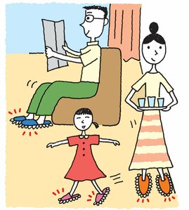 モップつきのスリッパを履いてスリスリ歩く