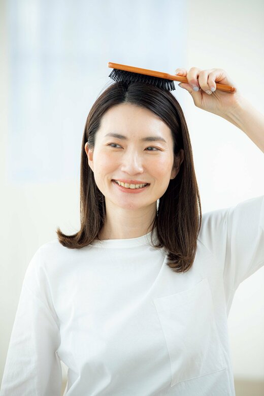 ブラッシングをしている人