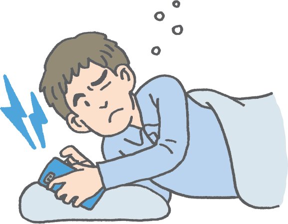 目覚まし時計を持つ男性