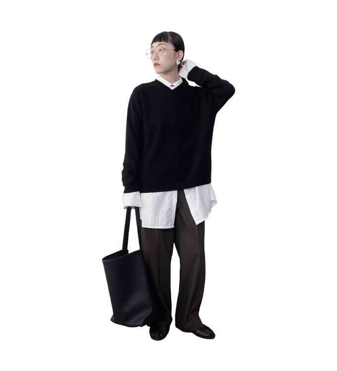 白シャツ合わせ