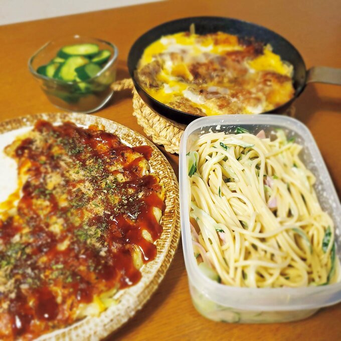 お好み焼きカツ煮