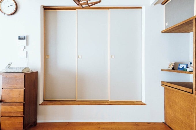 3連の引き込み戸