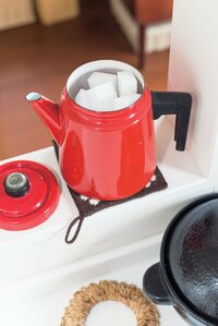 メラミンスポンジはケトルに入れてスタンバイ