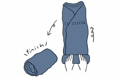 生地がよれない「ニットとワンピース」のたたみ方。丸める収納で伸びもシワもなし　