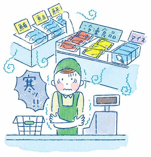た百貨店の食品売り場のレジ打ち