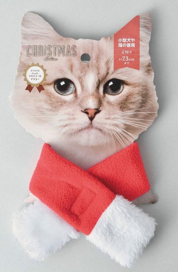 ネコ紅白マフラー