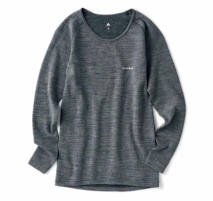 mont-bell スーパーメリノウール スーパーメリノウールEXP. ラウンドネックシャツ Women’s GY