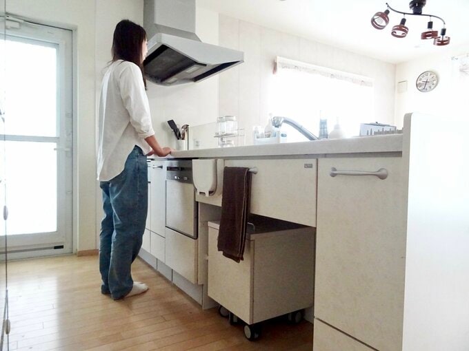 標準より高めに設計したキッチン