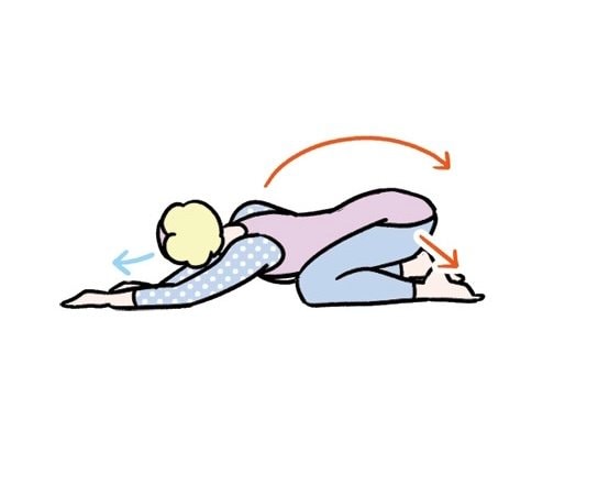 左脇から背中にかけて伸ばす