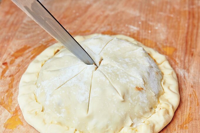 パイシートかぶせて切り込み