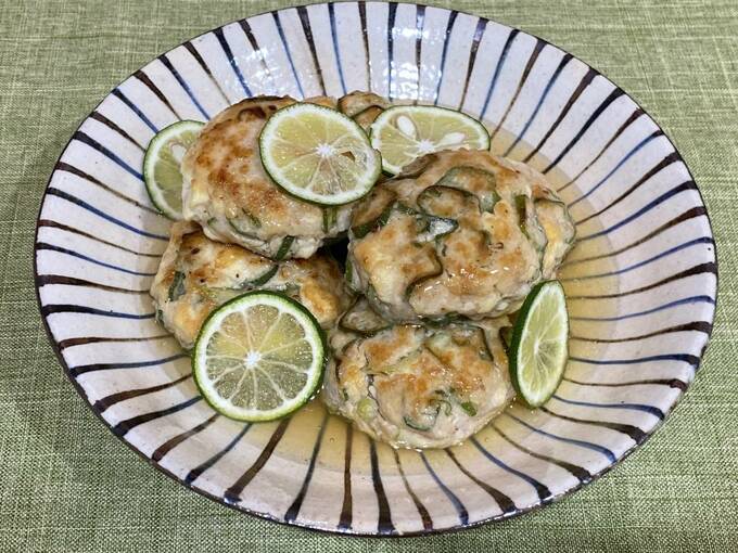 オクラ豆腐ハンバーグ