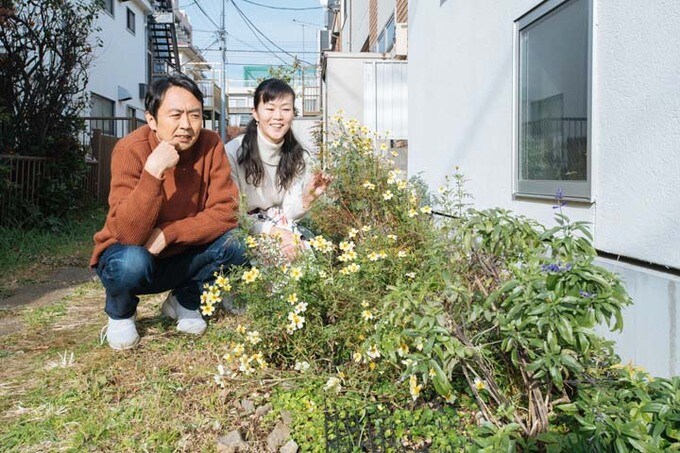 草花が心を和ませる小さな庭