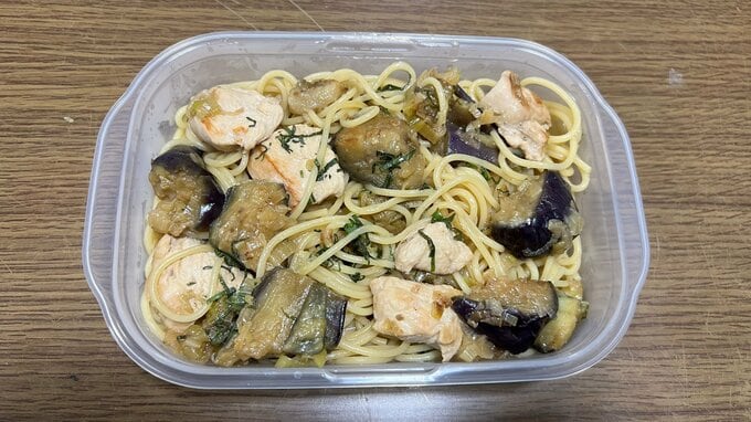 ナスとチキンの和風パスタ弁当