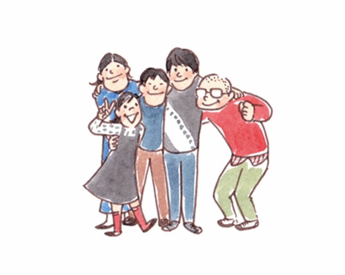 5人家族のイラスト