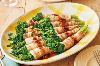 節約の味方「豆苗」の豚バラ肉巻き。ジューシーなのに低糖質なおかず