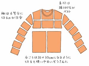 大小2サイズだけのシンプルさで家じゅうあちこちに使えます【Tシャツウエス】