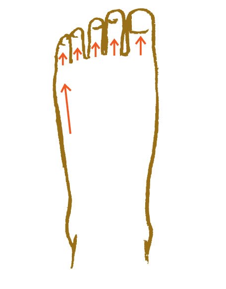 足も指を少し曲げた状態でそるとそりやすく