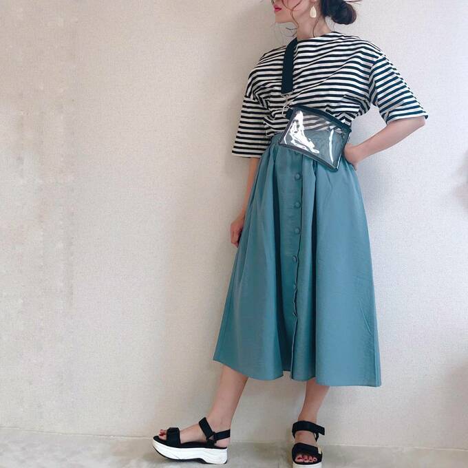 ボーダーTと合わせたカジュアルコーデ