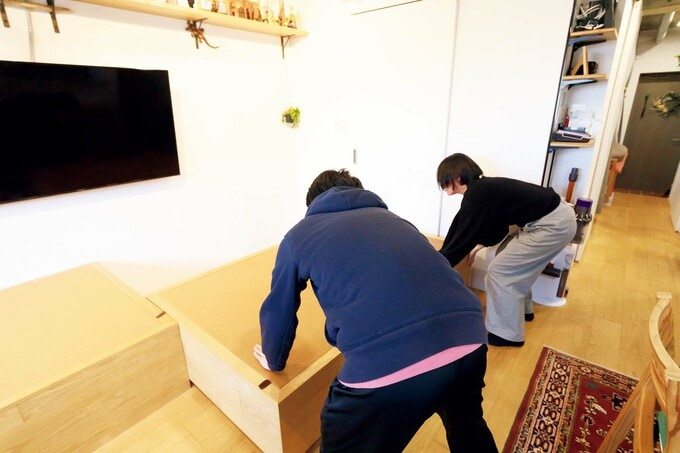 可動式家具なら、シーンによってさまざまな使い方ができる