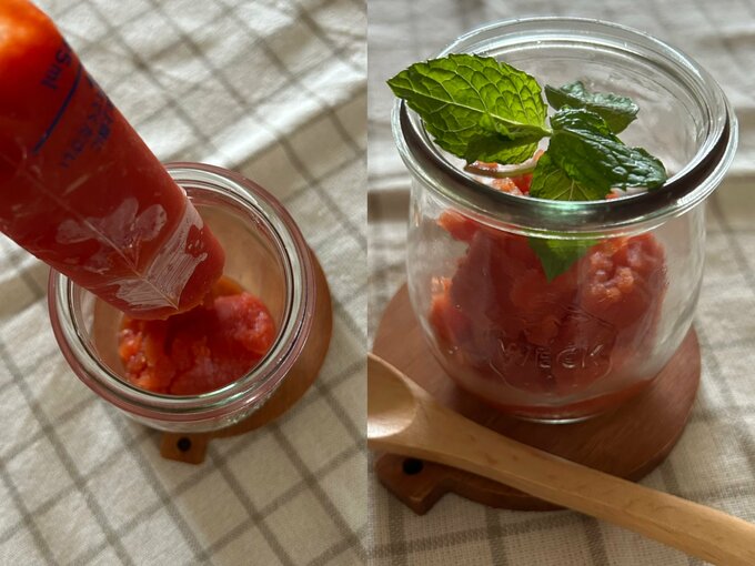 トマトジュースシャーベットも！