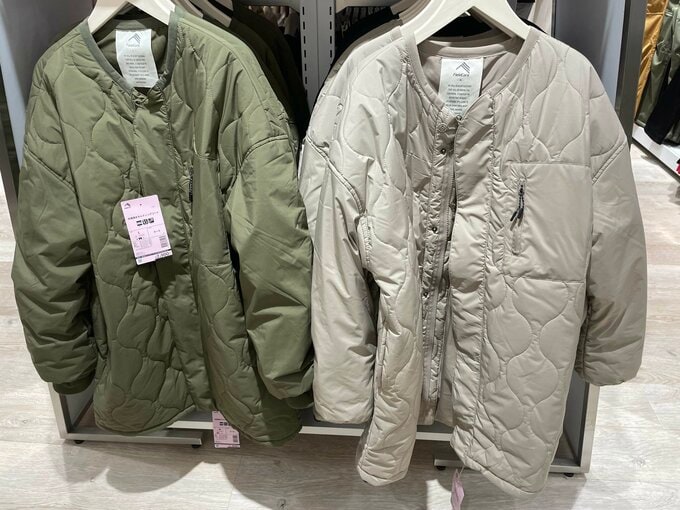 防風撥水キルティングコート(税込2900円)