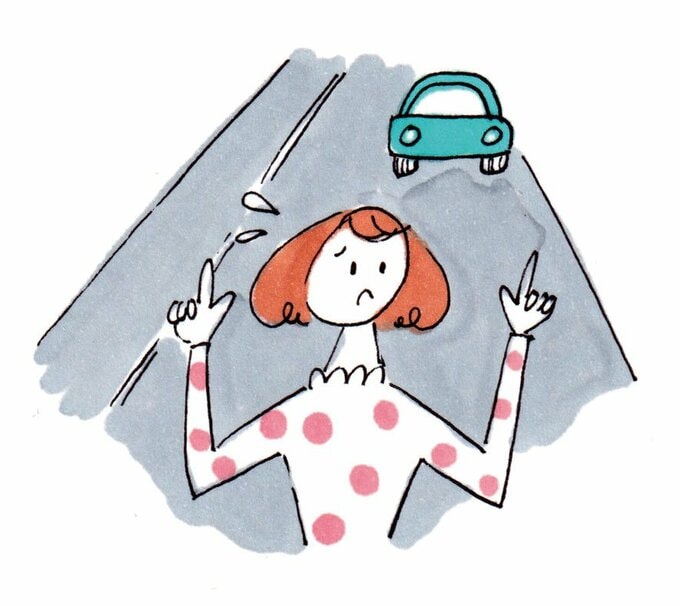 車道と歩道で迷う人