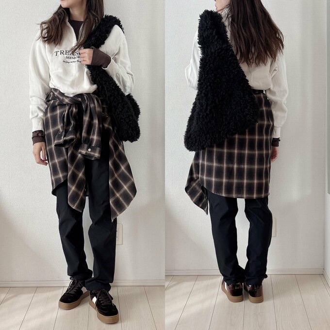 ユニクロ　ウォームストレッチパンツコーデ