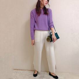 GUの春ニットが990円！旬のパープルで着こなしが新鮮