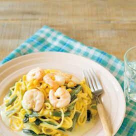 チンするだけの「下味冷凍」パスタ。エビとクリームチーズで濃厚おいしい