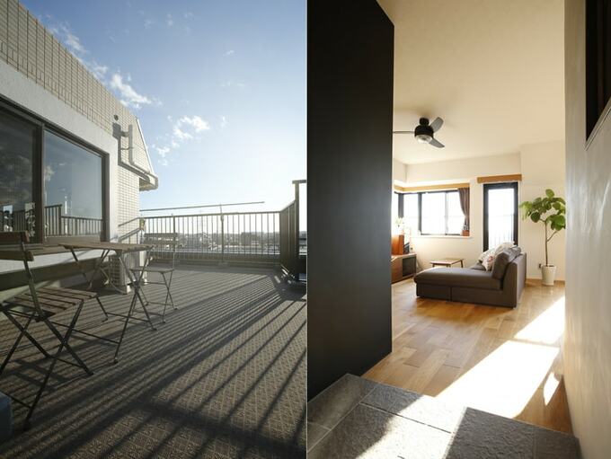 最上階バルコニー