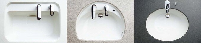 3タイプの洗面ボウル