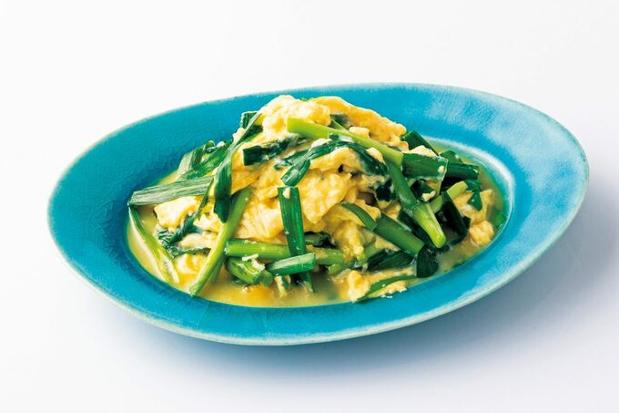 ニラと卵の塩炒め