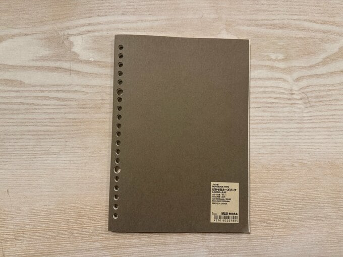 ノート型はがせるルーズリーフ290円