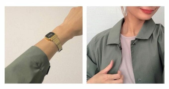 腕時計をした女性