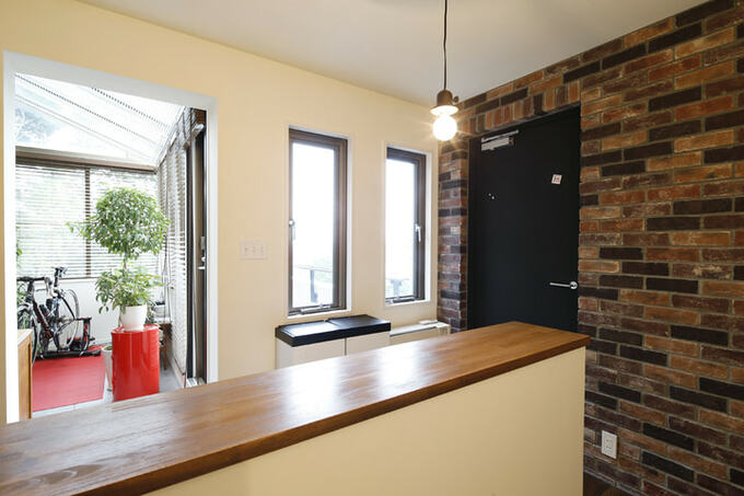 キッチンのブリックタイル