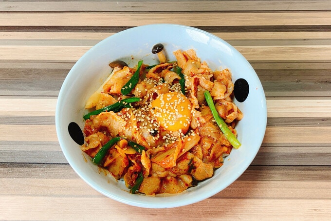 コストコの豚バラしゃぶしゃぶと宗家特選キムチで作った豚キムチ