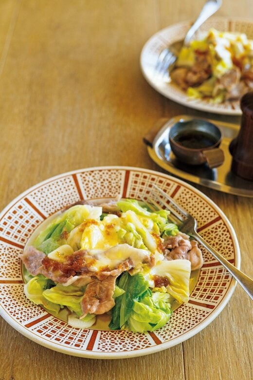 豚こまとキャベツのチーズ蒸し