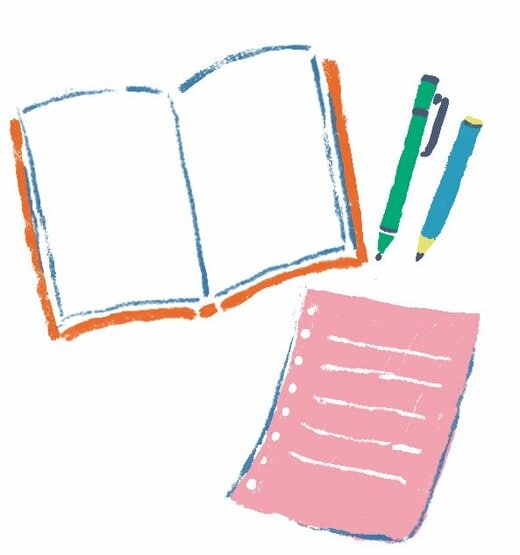 ノート、ペンのイラスト