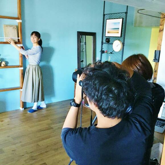 ESSEの新刊の撮影風景