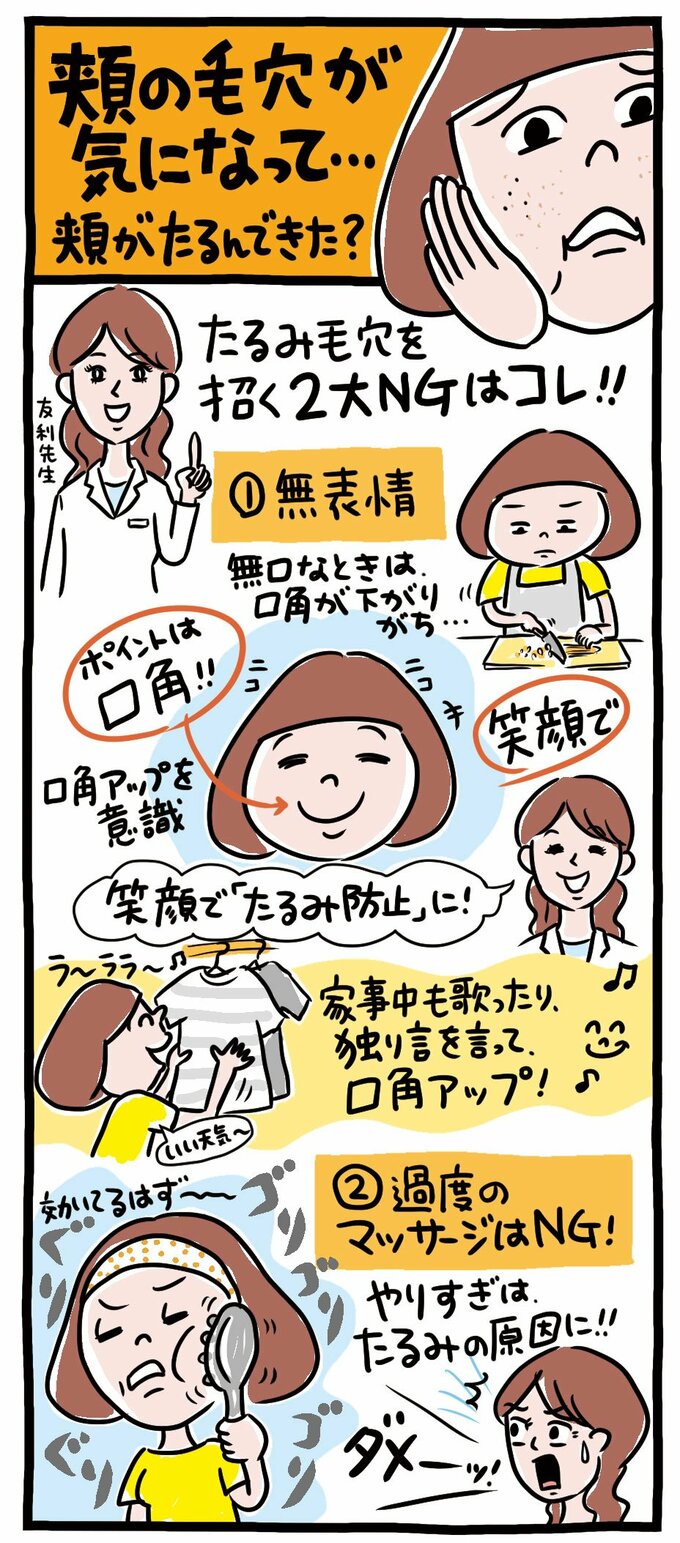 イラスト頬の毛穴