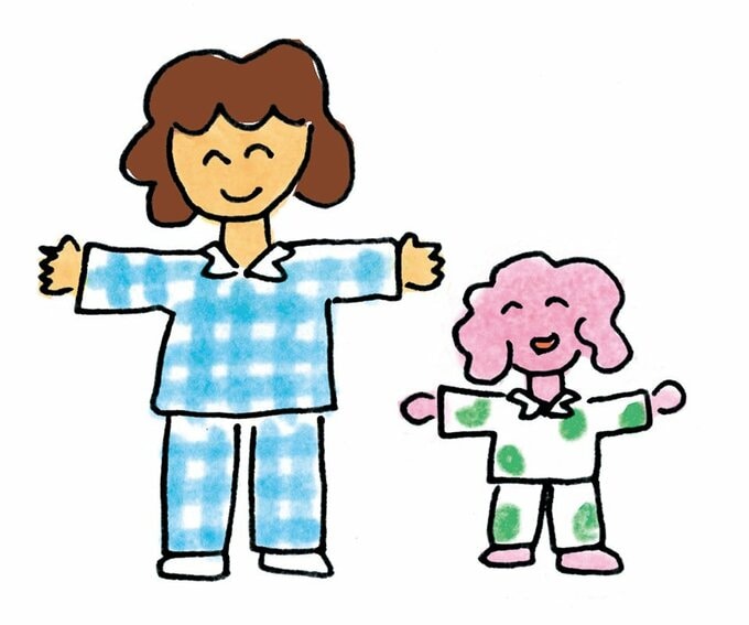 イラストパジャマ人犬