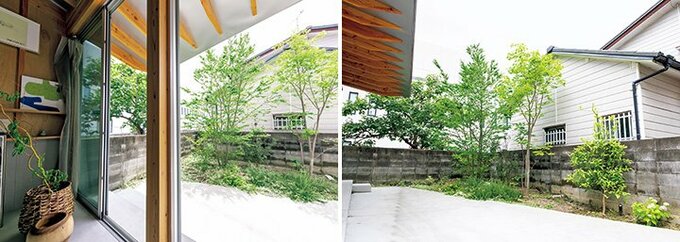 妻の好みの植栽を施した庭
