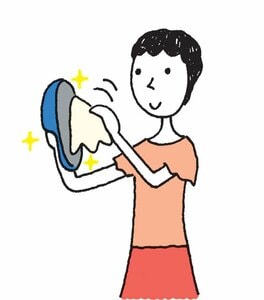 来客前はお客さま用のスリッパの裏をきれいにふく